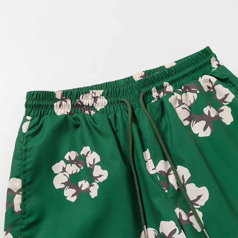 Denim Tears Shorts Yellow flower woven