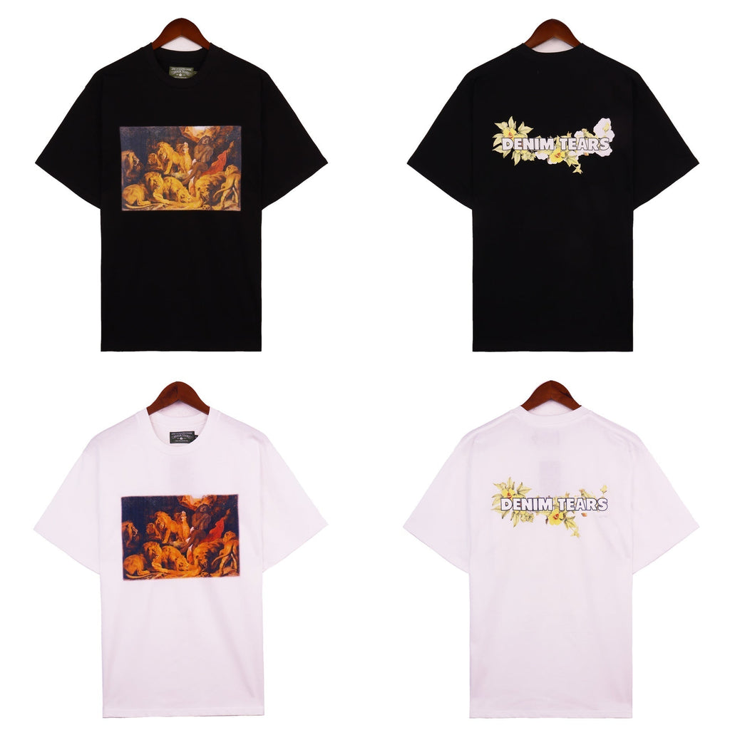 Denim Tears T-shirts Letter Portrait Short Sleeve T-Shirt