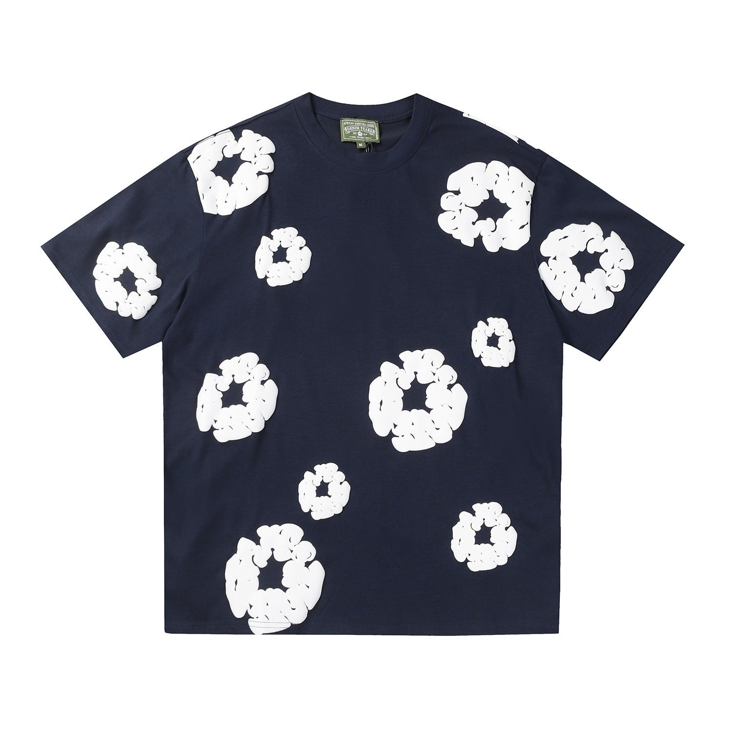 Denim Tears Outfit:T-shirt/Shorts (Separate Purchase Options) Puff Print Short Sleeve T-shirt Loose Couple Shorts Suit