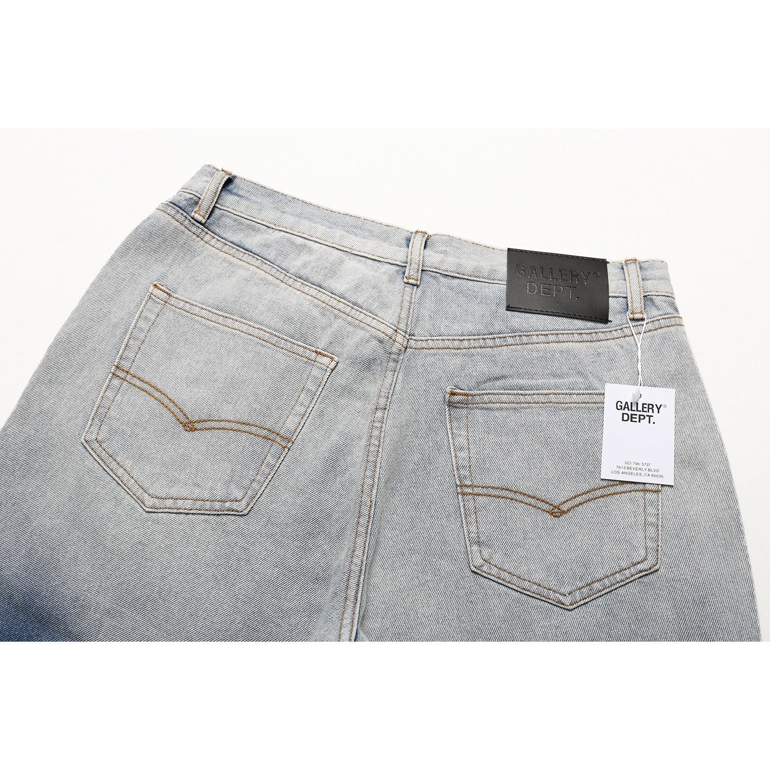 Gallery Dept Jeans leather label embroidery water ripple gradual change wash jeans