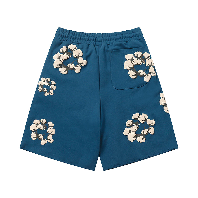 Denim Tears Shorts Yellow floral cotton
